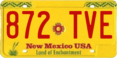 NM license plate 872TVE