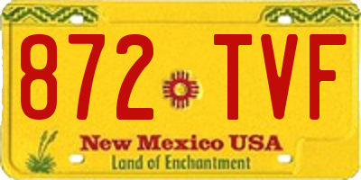 NM license plate 872TVF