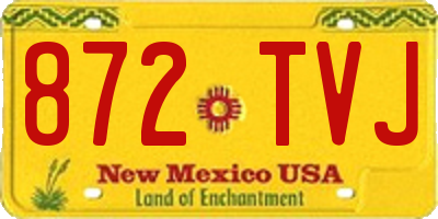 NM license plate 872TVJ