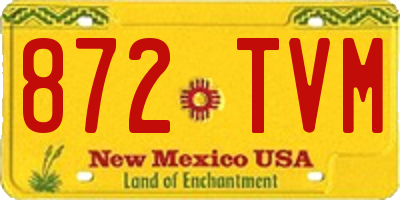 NM license plate 872TVM