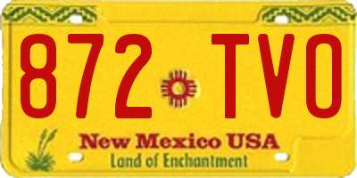 NM license plate 872TVO