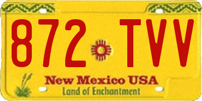 NM license plate 872TVV