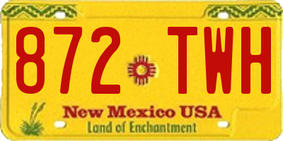 NM license plate 872TWH