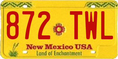 NM license plate 872TWL
