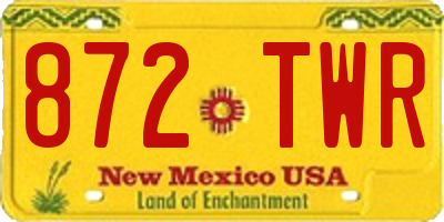 NM license plate 872TWR