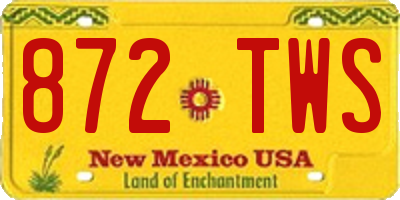 NM license plate 872TWS