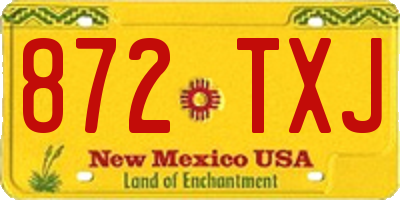 NM license plate 872TXJ