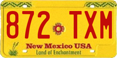 NM license plate 872TXM