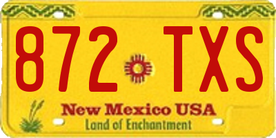 NM license plate 872TXS
