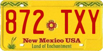 NM license plate 872TXY