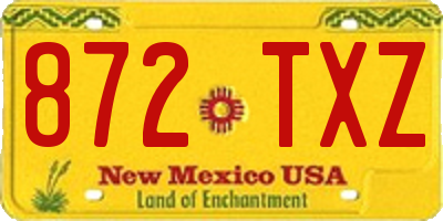 NM license plate 872TXZ