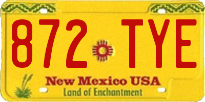 NM license plate 872TYE