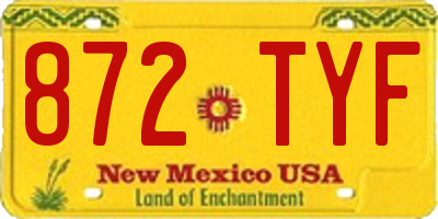 NM license plate 872TYF