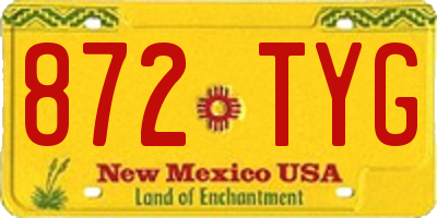 NM license plate 872TYG