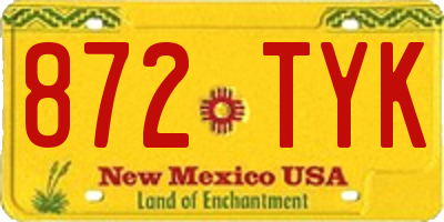 NM license plate 872TYK