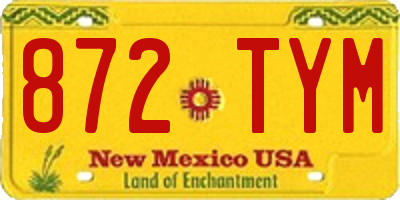 NM license plate 872TYM