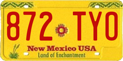 NM license plate 872TYO