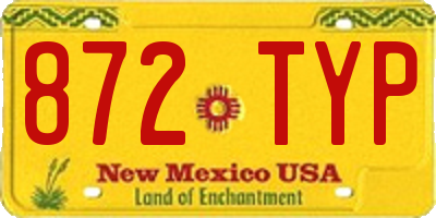 NM license plate 872TYP