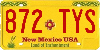 NM license plate 872TYS