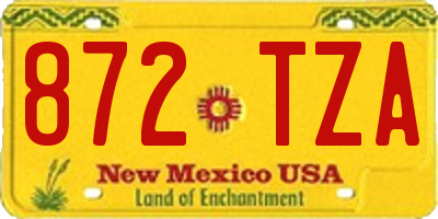 NM license plate 872TZA