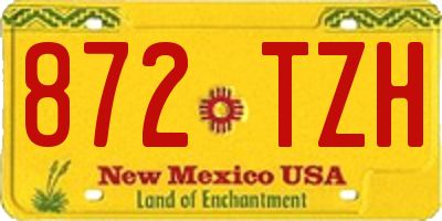NM license plate 872TZH