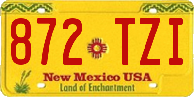 NM license plate 872TZI