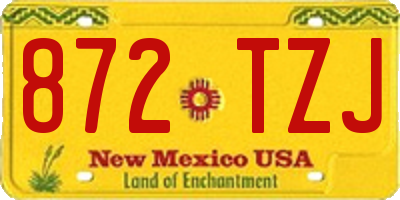 NM license plate 872TZJ