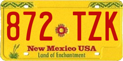 NM license plate 872TZK