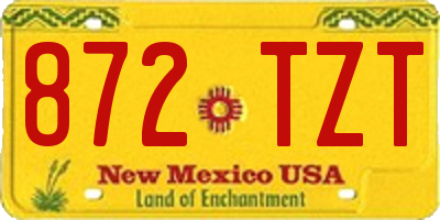 NM license plate 872TZT