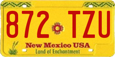 NM license plate 872TZU
