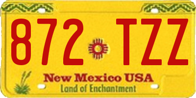 NM license plate 872TZZ