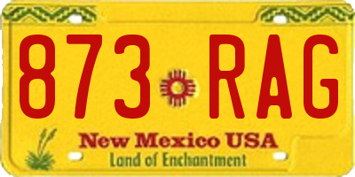 NM license plate 873RAG