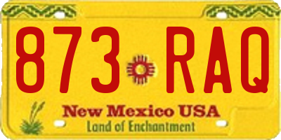 NM license plate 873RAQ