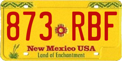 NM license plate 873RBF