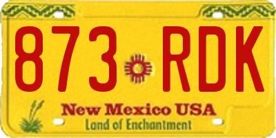 NM license plate 873RDK