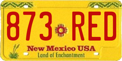 NM license plate 873RED