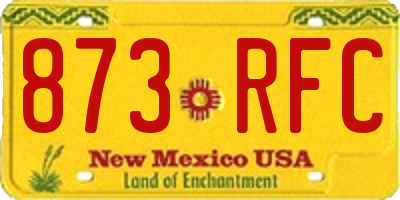 NM license plate 873RFC