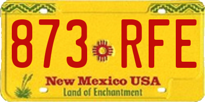 NM license plate 873RFE