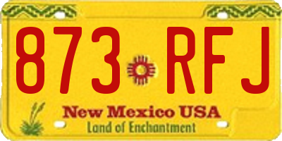 NM license plate 873RFJ