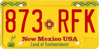 NM license plate 873RFK