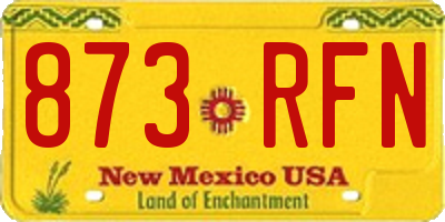 NM license plate 873RFN