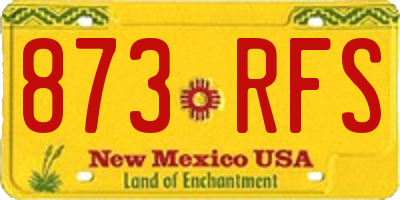 NM license plate 873RFS