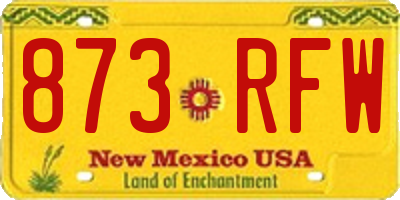 NM license plate 873RFW