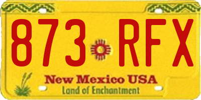 NM license plate 873RFX