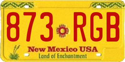 NM license plate 873RGB
