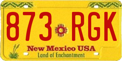 NM license plate 873RGK