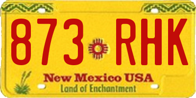 NM license plate 873RHK