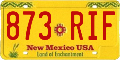 NM license plate 873RIF