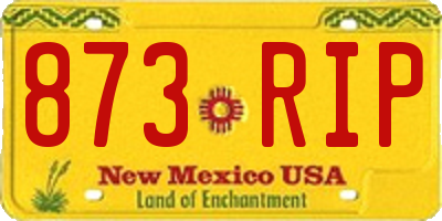 NM license plate 873RIP