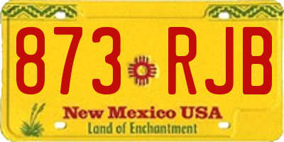 NM license plate 873RJB